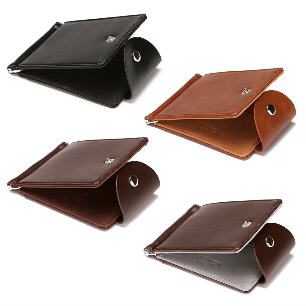 Leather Bifold Wallet Money Clips Wallet ID Credit Card Holder Multifunctional PU Leather Short Wallets Male Fashion Vintage Purse Hasp Coin Pouch Cards Holder Money Clips