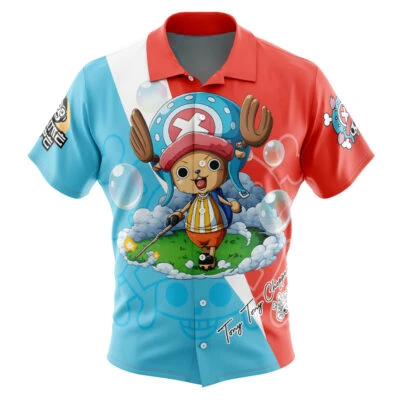 Tony Tony Chopper V2 One Piece Button Up Hawaiian Shirt Men's Summer Casual Shirts