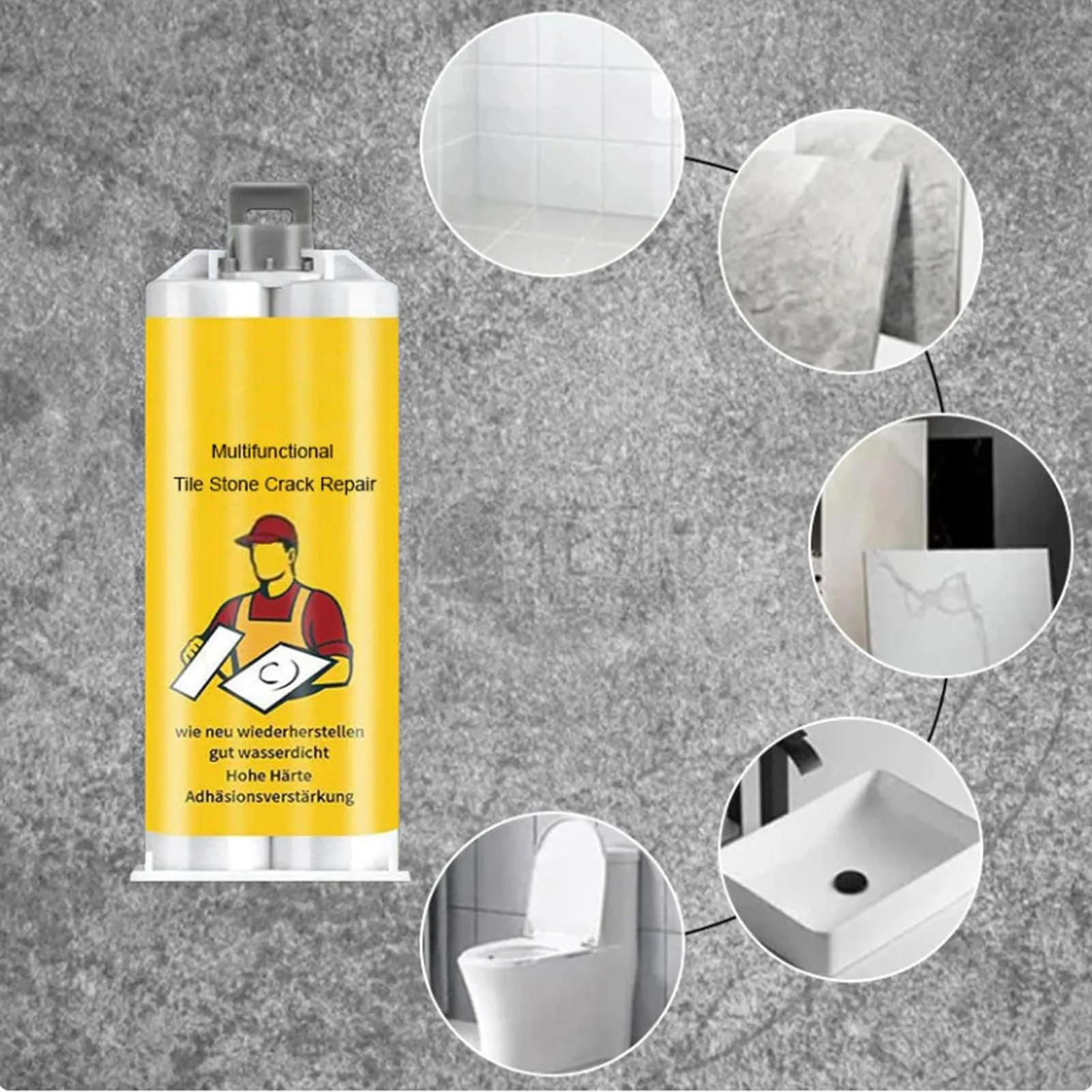 Slab Concrete Crack Repair Paste Seamless Color Match Quick-Drying Formula Versatile Tool for Home Improvement