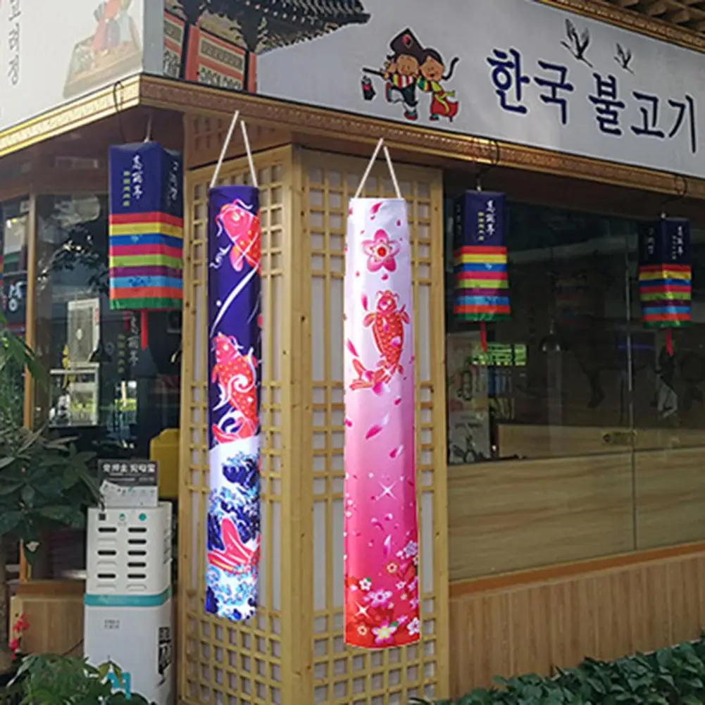 Japanese Hanging Carp Windsock Vivid Fabric Fish Windsock Banners Hanging Flag Streamer Fish Flag Wind Sock Flag Home Decor 4
