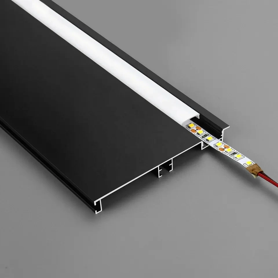 1.5m/pcs  LED Embedded Luminous Skirting Concealed Grounding Line Concealed Skirting Aluminum Alloy Skirting Manufacturer