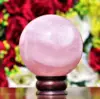 Natural Pink Rose Quartz Sphere Crystal Ball Healing Home Office Demagnetization Decorative Gem Gift 2