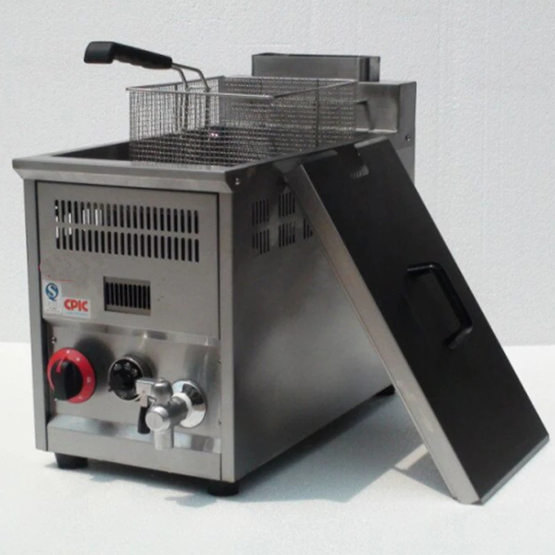 Gas Industrial Deep Fryer 8L Deep Fryer Machine Commercial Potato Chips Frying Machine Gas LPG Fryer for Frying Chicken Fish