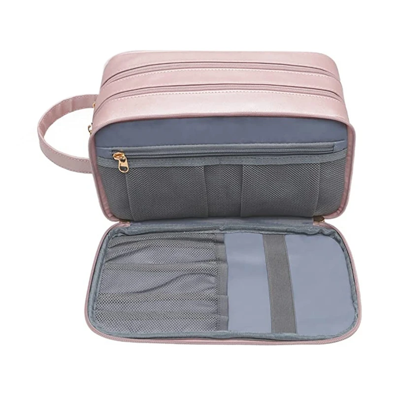 

Водонепроницаемая сумка для туалетных принадлежностей для женщин, дорожная косметичка из эко-кожи, органайзер для косметики