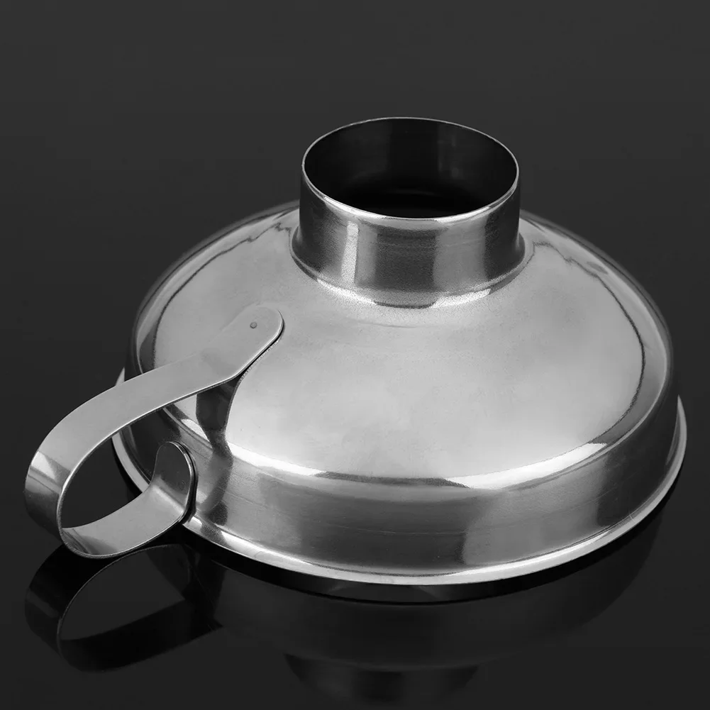 1-5Pcs Stainless Steel Wide Mouth Canning Funnel Hopper Filter Leak Wide-Mouth Can for Oil Wine Kitchen Cooking Tools