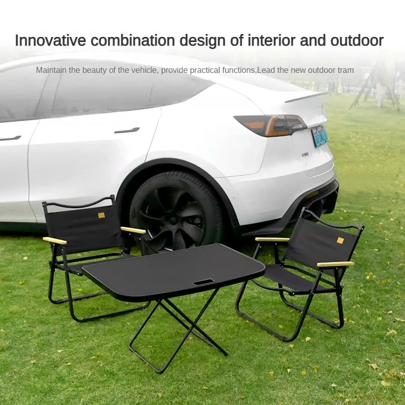 Rear Luggage Box Table Camping Folding Travel Portable Outdoor Rest for Tesla Model Y Juniper 2025 Model 3 Highland Caravan Storage Box