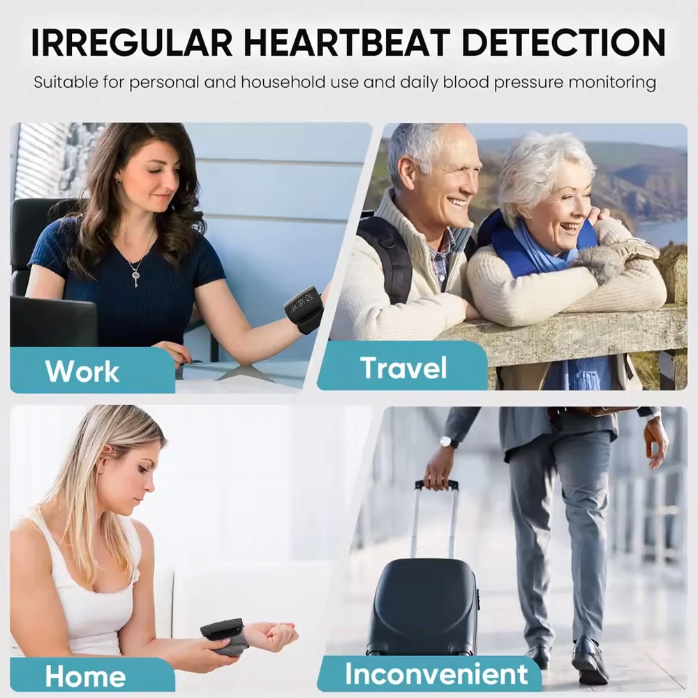 Wrist Blood Pressure Monitor Multilingual Broadcast Sphygmomanometer USB Rechargeable Blood Pressure Meter Medical Tonometer