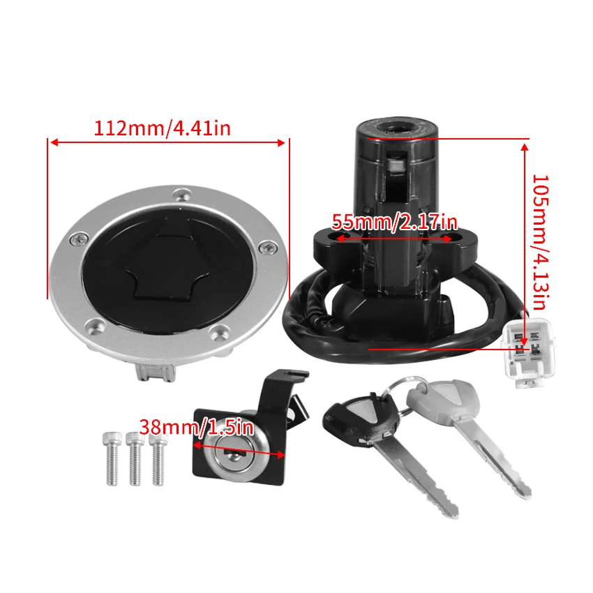 오토바이 점화 키 스위치 연료 가스 캡 시트 잠금 키트, 가와사키 ZX1000 닌자 ZX10R 27005-0568 27045-5492 51049-0030 모토용