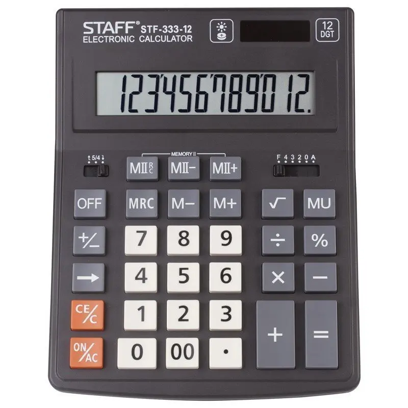 Calculator desktop staff plus stf-333 (200x154mm) 12 bit dual power 250415 | Канцтовары для офиса и дома