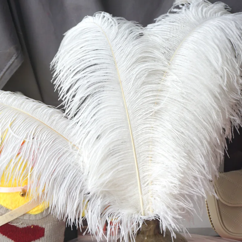 

2pcs 15-70cm Big Ostrich Feathers White Ostrich Feather Plumes Carnaval Table Centerpieces Party Wedding Accessories Decoration