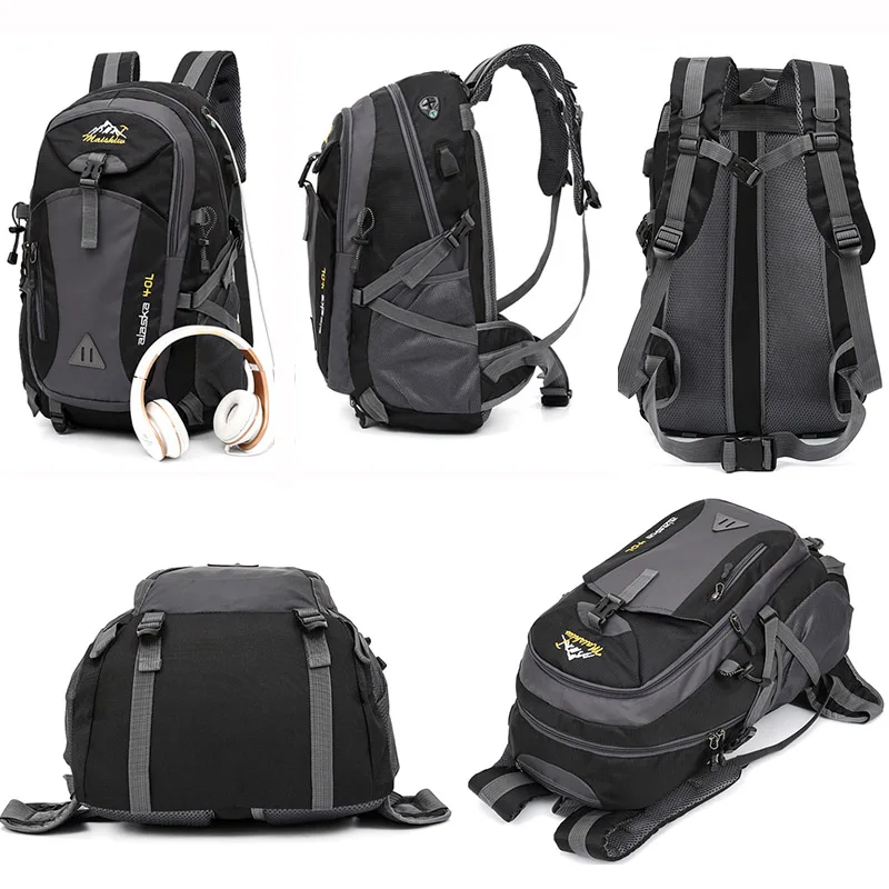 40L Unisex Waterproof Men Backpack 