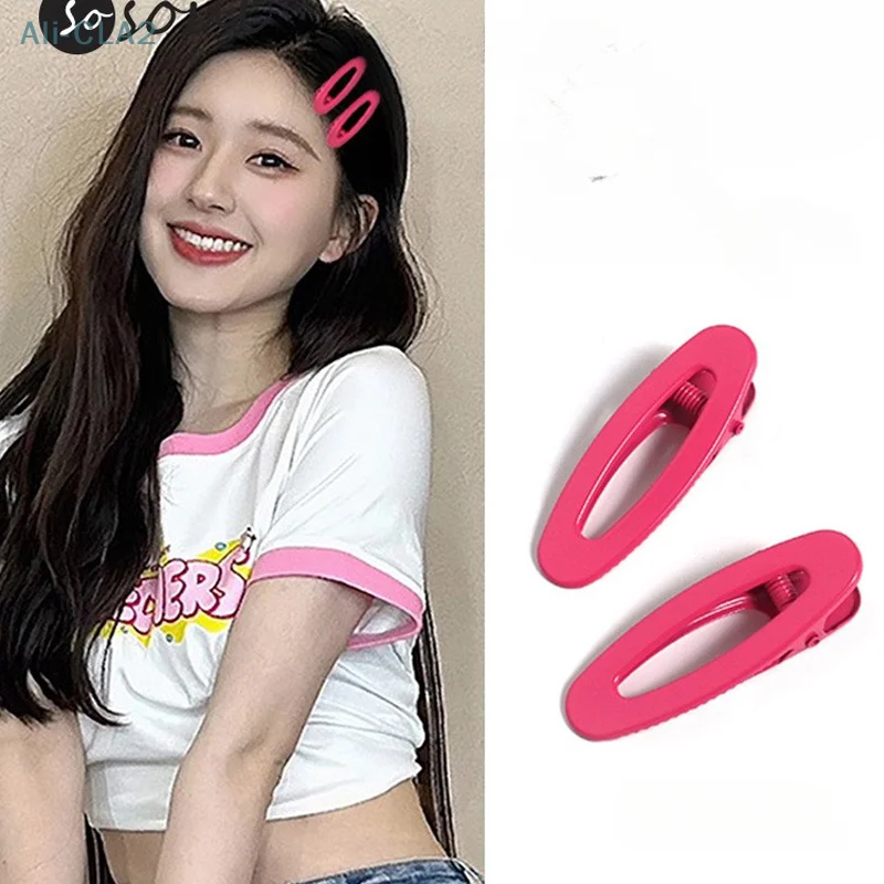 

1 Pair Women Cute Candy Colors Elliptic Hairpins BB Clip For Girls No Slip Cute Solid Kawaii Candy Color Fashion Headdres