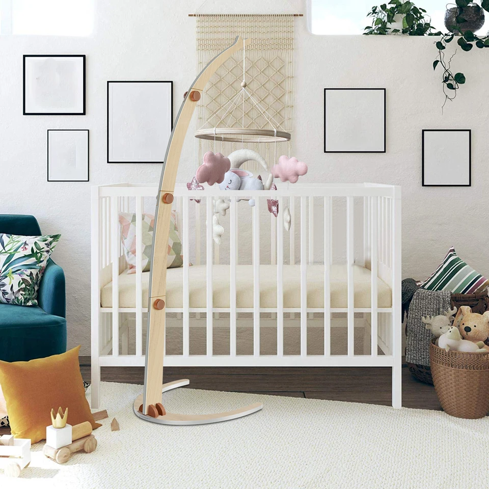 Bopoobo Baby Wooden Bed Bell Holder - Crib Hanging Rattles