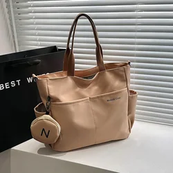 Women's Japanese Canvas Shoulder Bag - Stylish Crossbody Tote 2024 (Khaki)