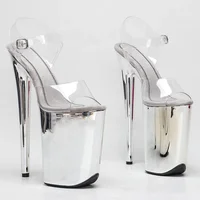 Leecabe 23CM/9inches PVC upper  plating Platform Sexy  High Heels Sandals Pole Dance shoes 1