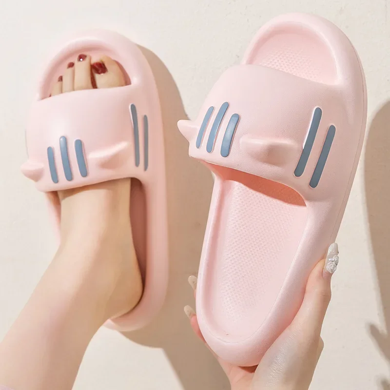 

Home Slipper Cloud Woman Cat Sandal Funny Kawaii Flip Flops Cartoon Soft Beach Non Slip House Shoe Platform Female Slides