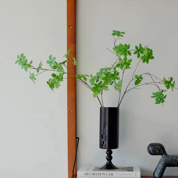 Black Tall-Stemmed Glass Vase – French Classical Hydroponic Flower Arrangement Vase, Artisan Craft Home Decor Piece 6