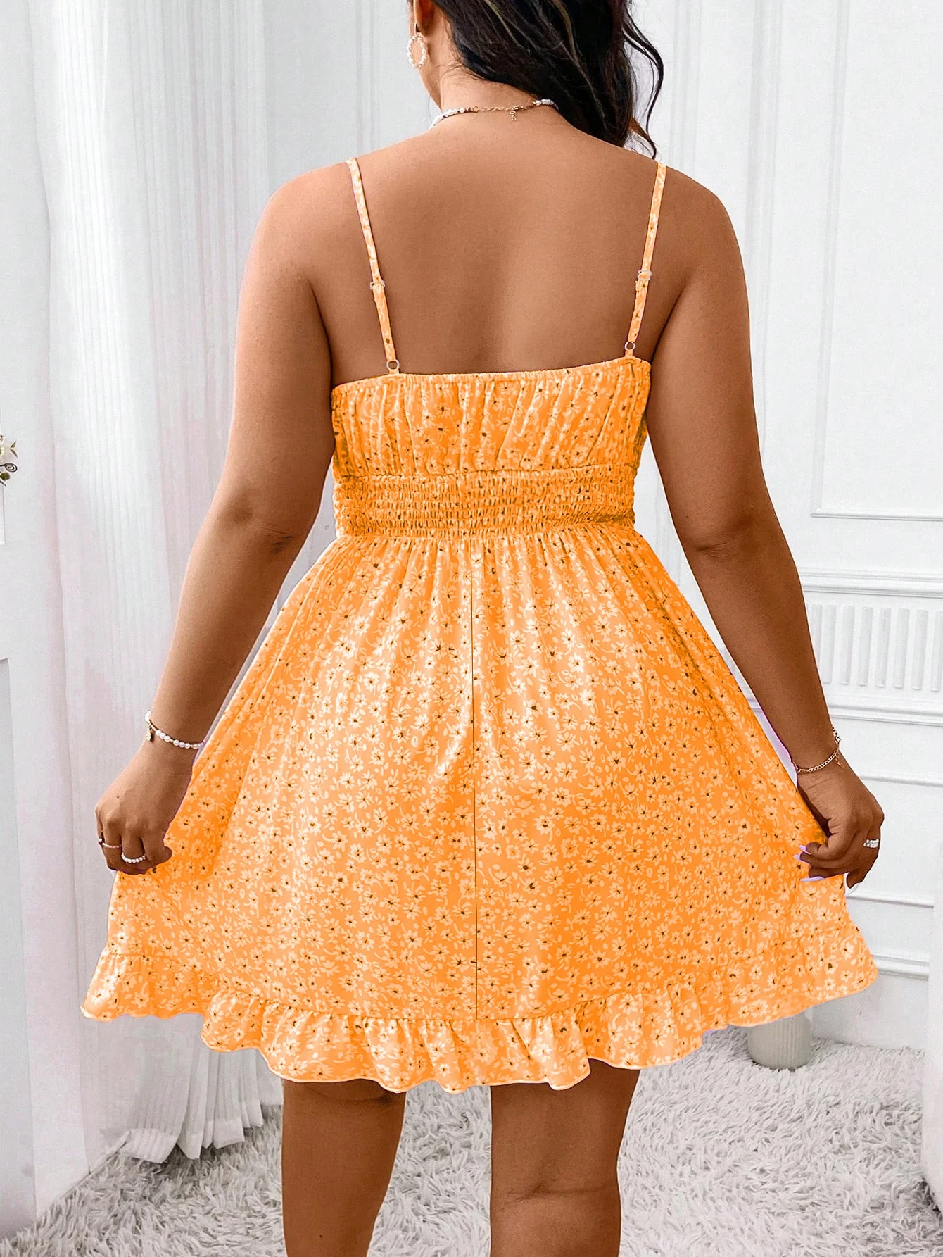 فستان ماكسي مطبوع بمقاس كبير للسيدات، تنورة كاجوال نصف طول، متعددة الاستخدامات، بدون كي، ملابس خارجية أنيقة