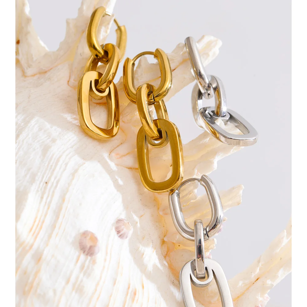 Yhpup Stainless Steel Rectangle Drop Dangle Earrings for Women