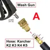 Car Wash Gun Adaptor For Karcher LAVOR NILFISK STIHL BOSCH High Pressure Wash Hose To Wash Gun 3/8" Quick Connect 4