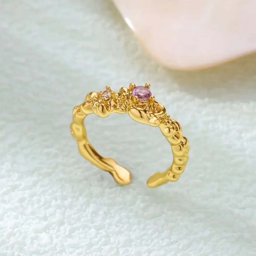 Zircon Irregular Ring Stainless Steel