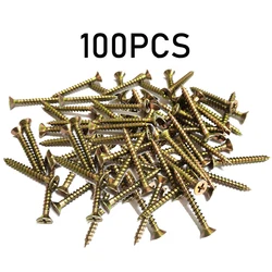 Durable Carbon Steel Phillips Drive Flat Head Countersunk Wood Screws - 35mm - M4 x 35mm (100pcs Screws)
