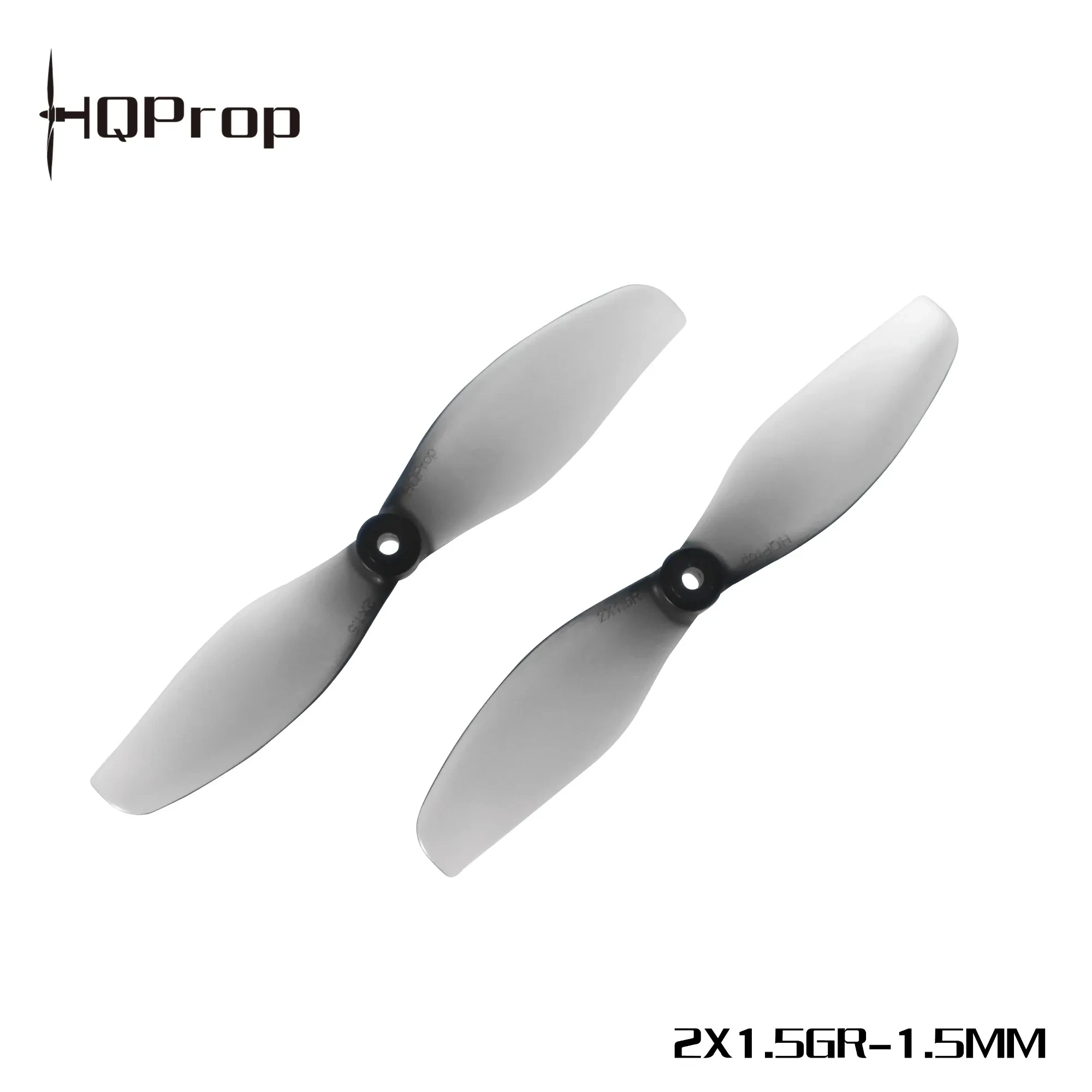 Vue en gros plan des hélices HQProp Whoop 2x1.5 51mm, lot de 2 paires pour drone FPV