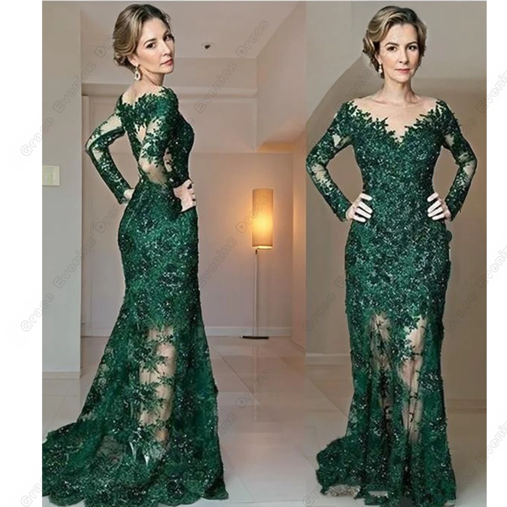 

Modern Strapless Mother of Bride Dresses for Women Full Sleeve Wedding Party Dresses with Lace 2024 Summer Robe De Soirée Zipper