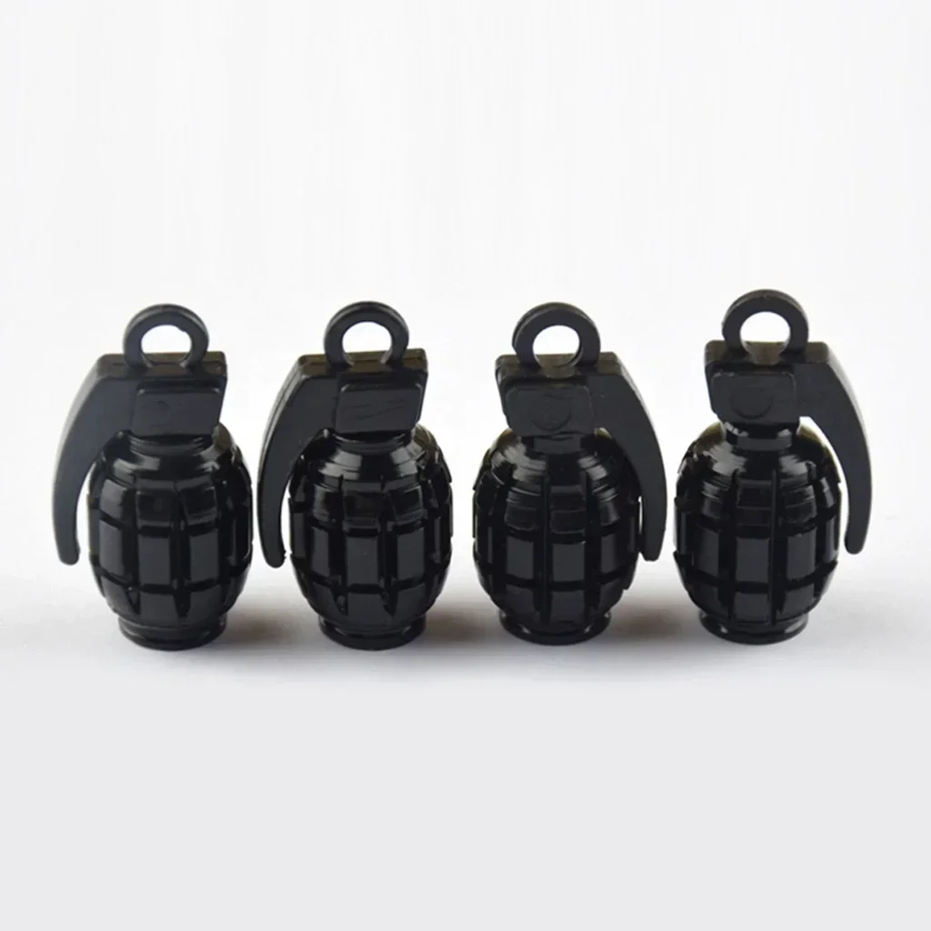 4pcs Aluminum Grenade Tire Valve Caps - Air Dust Covers