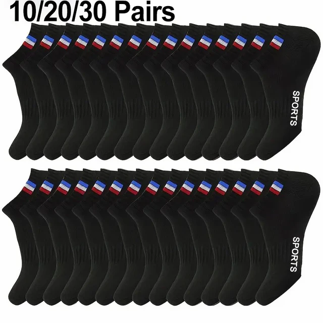 10/20/30 pièces hommes respirant coupe basse chaussettes athlétiques confortable évacuant l'humidité Polyester Spandex mélange pour le sport et tenue décontracté 1