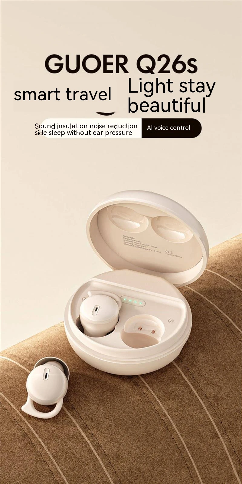 1MAS Y26S Sleep Wireless Earbuds Bluetooth In Ear Waterproof Headphones TWS Mini Invisible Earphones HIFI Stereo Sports_voghion.com