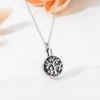 Custom Engraving Round Life Tree Stainless Steel Peaceful Tree Urn Pendant Necklace Memorial Ash Keepsake Cremation Jewelry 4