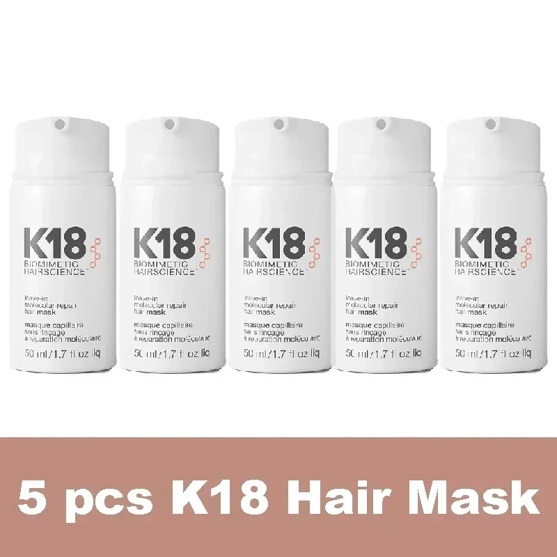 

5PCS/SET K18 Leave-In Molecular Repair Hai Mask Treatment to Repair Dry or Damaged Hair Reverse Hair Damage K18 Hair Mask 50ML