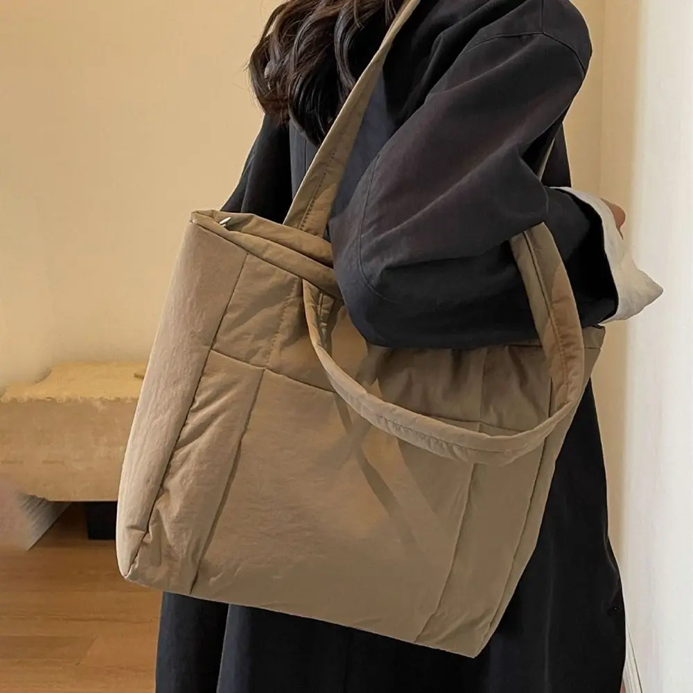 

Сумка на плечо с хлопковой подкладкой, повседневный портативный тоут, вместительная стеганая уличная дорожная сумочка