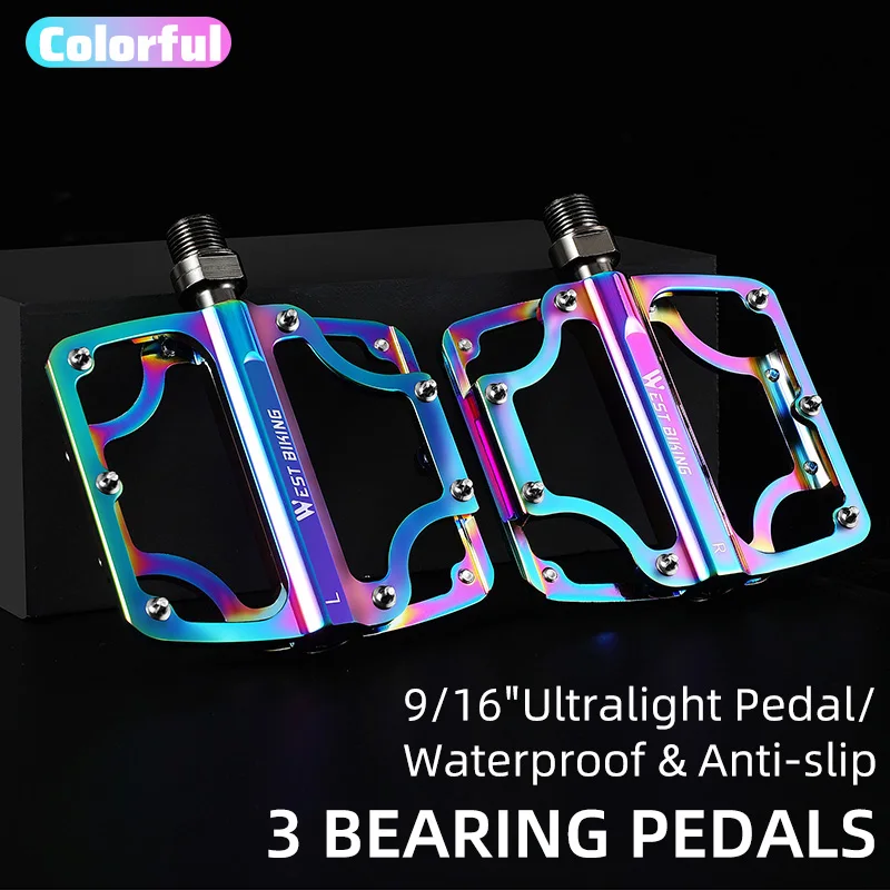 Pedali WEST BIKING Piattaforma Antiscivolo Per MTB BMX Bici - Alluminio, 408g/paio
