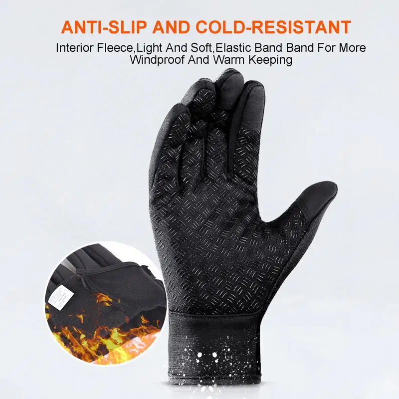 USB Heated Cycling Gloves Winter Waterproof Touch Screen Ski Gloves Rechargeable Heating Motorcycle Bicycle Warm Gloves