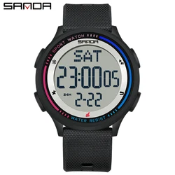 Children's Fashion Sports Watch - Waterproof Digital Stopwatch (Black White)