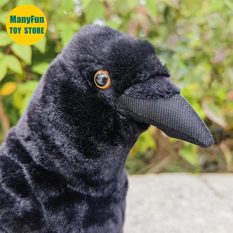 Raven Plush Toy High Fidelity Crow Plushie Corvus Corax Peluche Lifelike Stuffed Animals Simulation Doll Kawai Toy Gifts 2