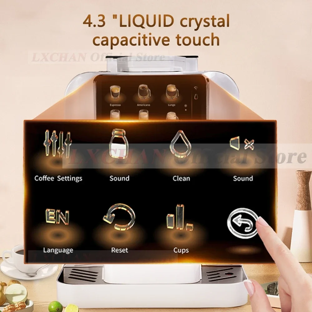 HomeWise AC-T6 Fully Automatic Coffee Maker 11 Type Fancy Coffee Electronic Refrigerated Milk Tank Latte Espresso Coffee Machine 5