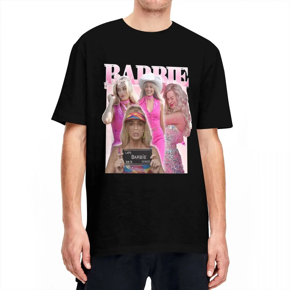 Vintage Barbie Baby Girl Margot Robbie T-Shirt Men Women'S Round Neck 100% Cotton T Shirts Short Sleeve Tees Printed Tops