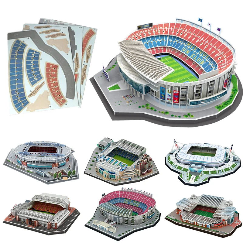 3D Paper Puzzle Football Stadium Desktop Ornament Souvenir