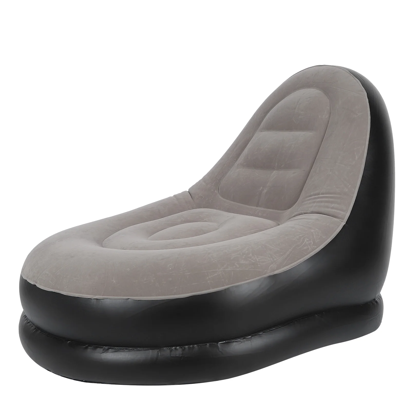 Modern Inflatable Folding Recliner Sofa Chair with Footstool for Living Room Balcony Garden
