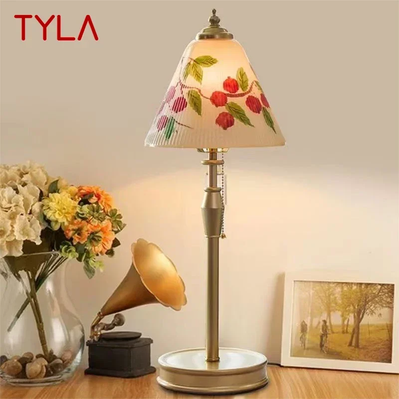 TYLA French Table Lamp American Retro Living Room Bedroom Villa European Creative Bedhead Desk Light