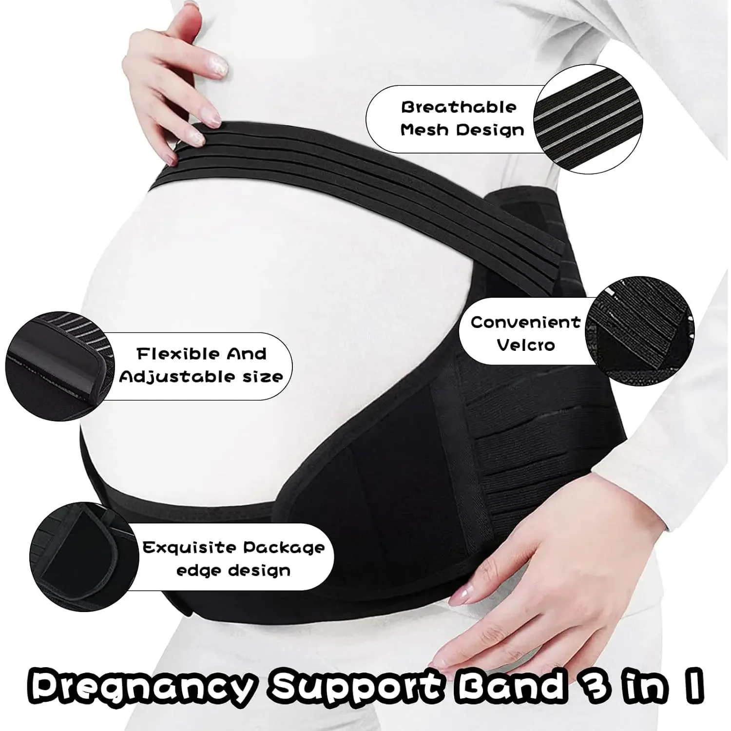 Back and Belly Abdominal Compression Adjustable Breathable Maternity Support Belt for Prenatal Care Lower back support belt pregnancy belly support belt