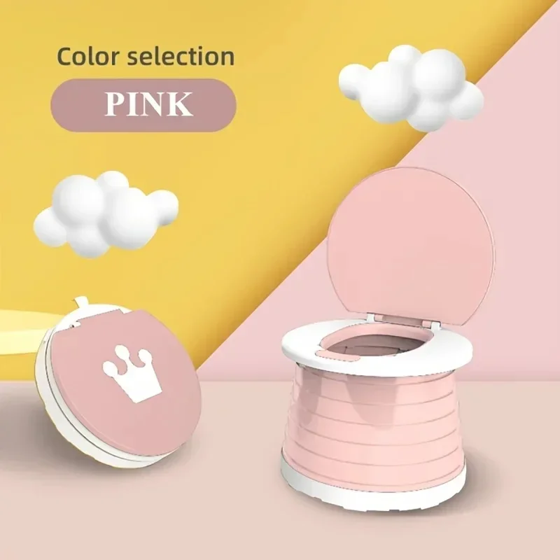 Description Picture 3 of itemNew 2-in-1 Portable Fold Potty Children's Toilet Seats Household Baby Toilet Boy Girls Baby Toilets Portable Potty