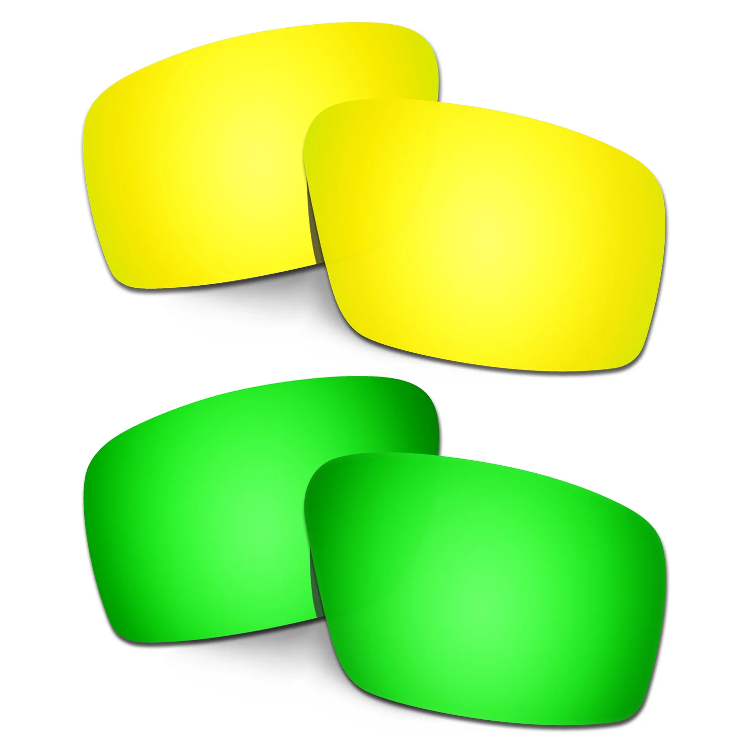 

HKUCO Polarized Replacement Lenses For Twitch Sunglasses Gold/Green 2 Pairs