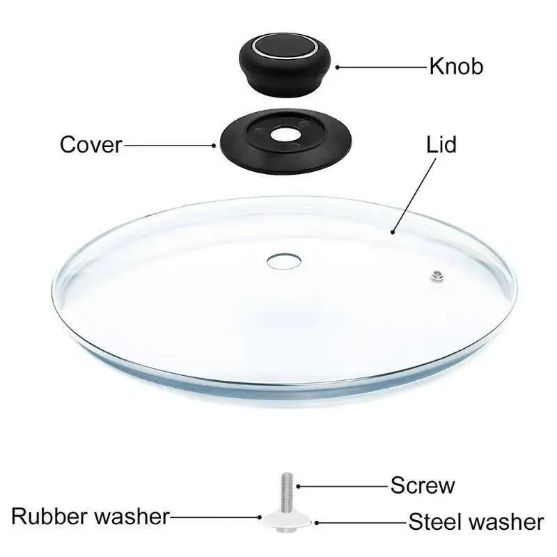 Description Picture 6 of item2Pcs Replacement Knob Handle For Glass Lid Knob Handle Stainless Steel Pot Pan Cover Cookware Handle Accessories Kitchen Tools