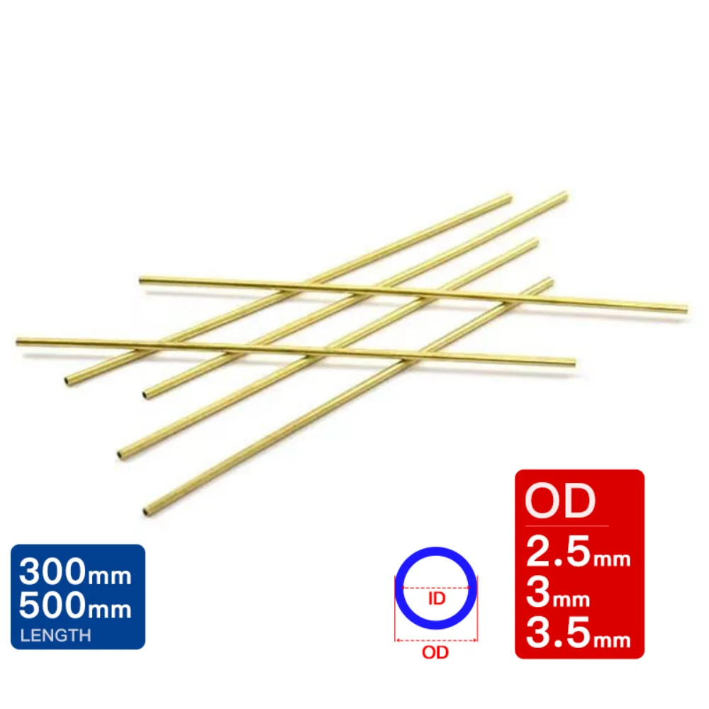 Tubi In Ottone Senza Cuciture - Set Da 8 Pezzi, Diametri 2-10mm, Spessore 0.5mm, Lunghezza 300mm Per Fai Da Te