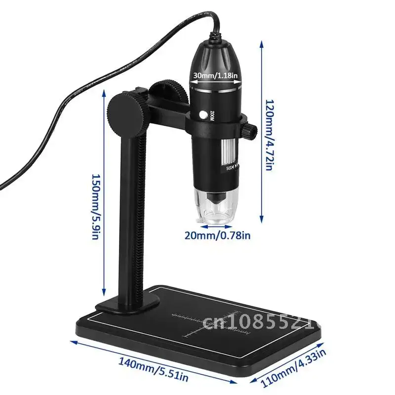 

USB Electronic Microscope 3 in 1 1600X For Soldering With 8 LEDs Zoom Camera Magnifier For MAC Android PC