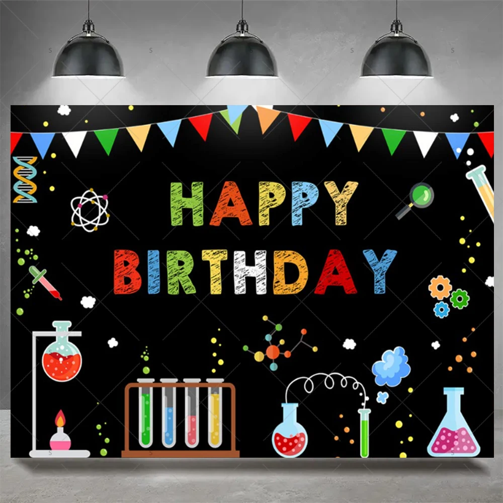 Chemische Wissenschaft Mad Science Spaß Hintergrund Wissenschaftler Junge Mädchen Chemische Geburtstag Party Dekoration Baby Dusche Hintergrund Kinder Geschenk – Detail 7